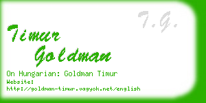 timur goldman business card